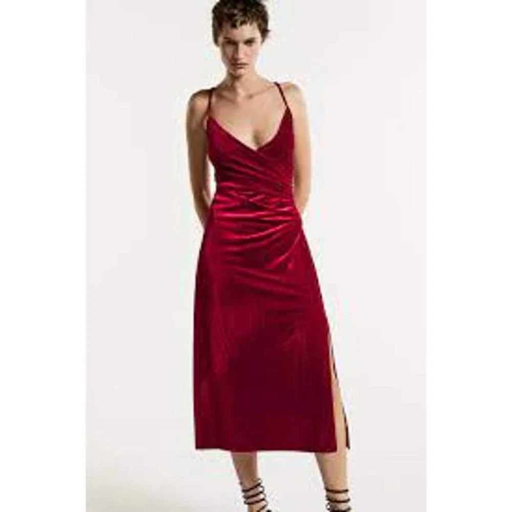 short white dress with tulle Juliet JT972LW A Line Cocktail Floral Delicate thin straps provide Dark Red Dress Silk sync_draft Size:Small (14 3/4 neck - 33/34 sleeve)